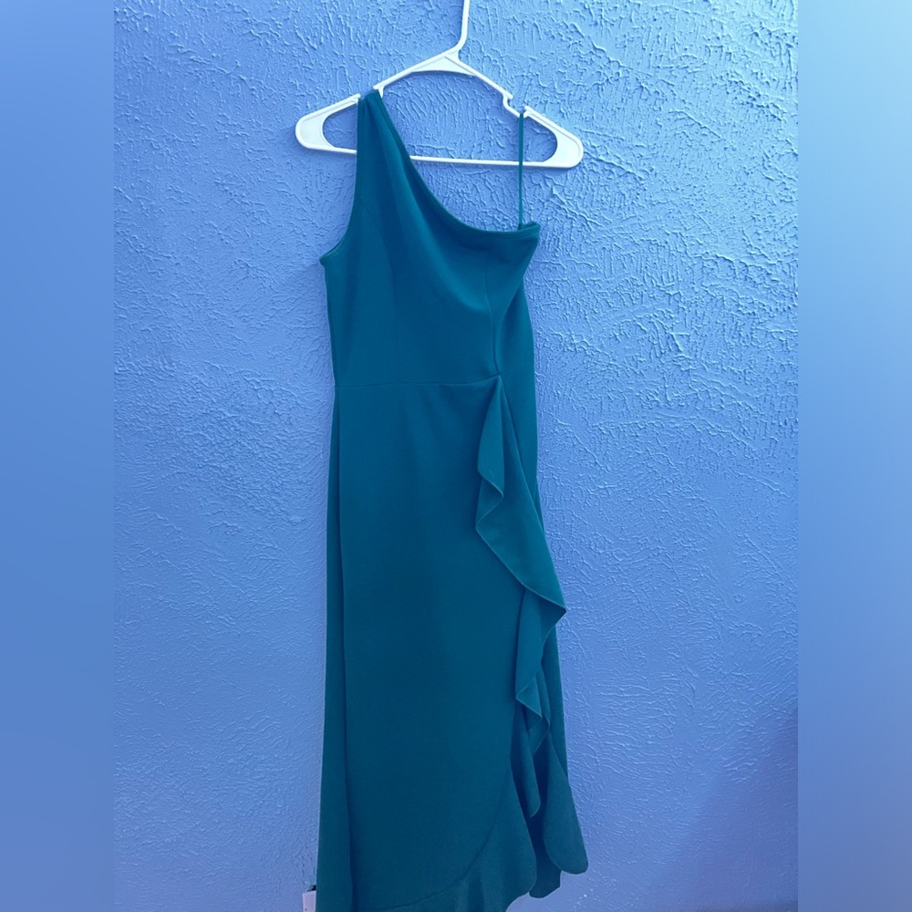 BTFBM dress, forest green, one strap, size M